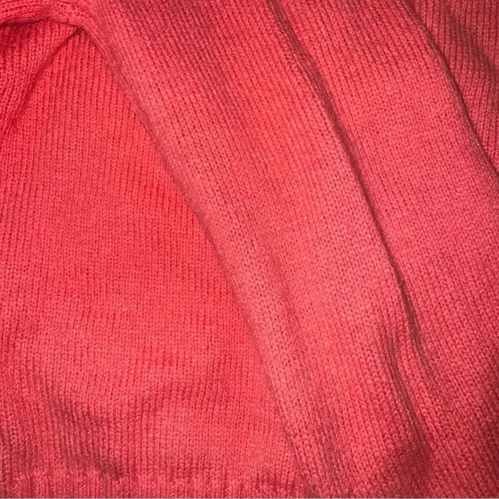J.Crew Lambswool Blend Ruffle Mock Neck Sweater – melon colored, Size Small